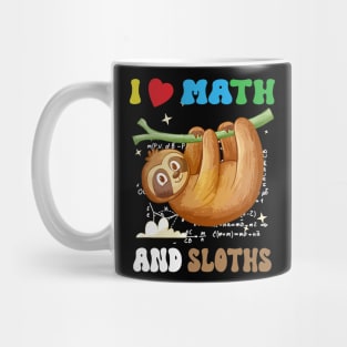 i love math and sloths, Funny Sloth Lover happy pi day Mug